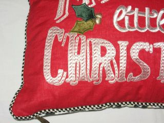 MacKenzie Childs Have Yourself a Merry Little Christmas Throw Accent Pillow Rare 2