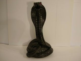 Rare Vintage Universal Statuary Corp 1967 Hand Carved King Cobra Statue