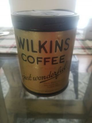 Very Rare 1923 Wilkins Coffee Tin John H.  Wilkins Just Wonderful