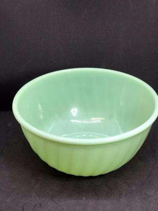 Vintage Rare 1950’s Fire King Jadeite Mixing Bowl With Swirl Pattern Design