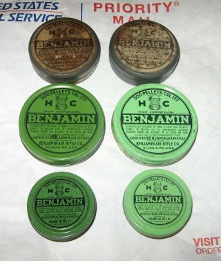 Vintage Benjamin H/c.  177 Cal Pellets Rare Collector Tins Made In St Louis,  Mo
