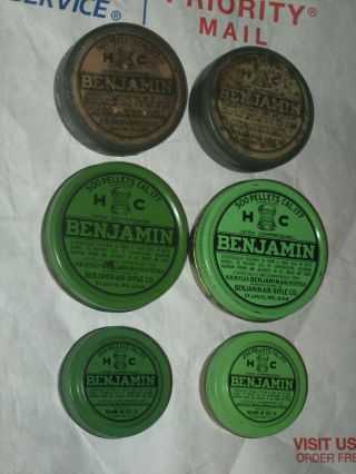 Vintage Benjamin H/C.  177 Cal Pellets RARE COLLECTOR TINS Made in St Louis,  MO 3