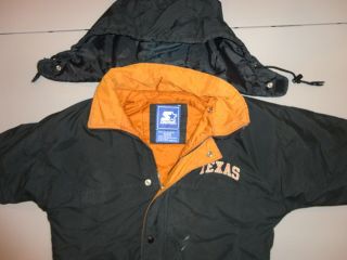 Vintage Rare Ncaa Texas Longhorns Adult Xs Black Sewn Lined Parka Jacket