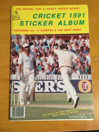 1991 Cricket Sticker Album Complete Rare Still In Full Unattached Sheets