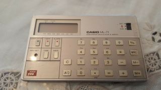 Vintage Casio Ml - 71 Music Calculator 1980 