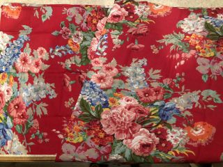 Vintage Ralph Lauren Pillow Cases Pair Beach House Standard Size Red Floral Rare