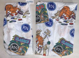 Vtg Pogs World Pog Federation Set 1995 Twin & Flat Fitted Bed Sheet Set Rare 90s