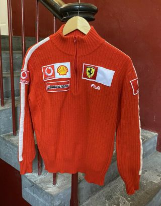 Rare Wool Jumper Fila Ferrari Team Shumarer Year 2002 Size L