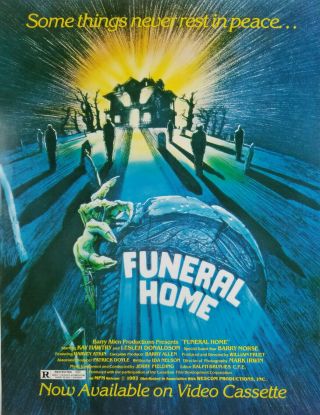 Funeral Home / Drive In Massacre Rare 1980 Horror Movie Poster Promo Slick