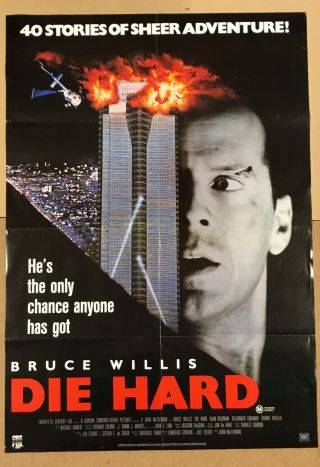 Die Hard 1988 Australian One Sheet Video Poster Film Bruce Willis Rare