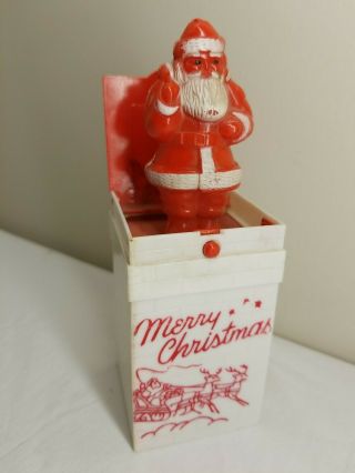 Cool& Rare Vintage Hard Plastic Santa In Chimney Pop Up Jack - In - The - Box