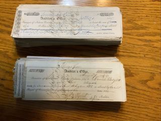 Adams County Indiana Vintage Receipts From The 1840 - 1850’s Rare 2.  5 Inch Stack