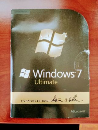 Microsoft Windows 7 Ultimate 32/64 - Bit Signature Edition - Rare -