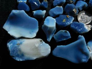 Rimrock: 1.  20 Lbs Rare Idaho Blue Seam Opal Rough