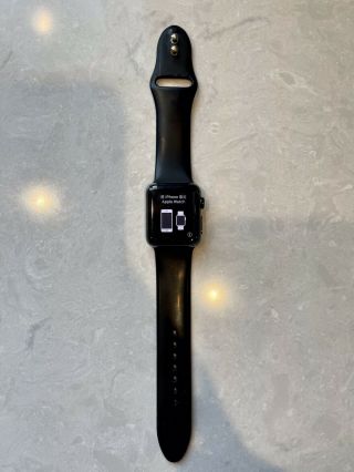Rare Apple Watch Series 1 W/ 38mm Space Gray Aluminum Case & Black Sport Band