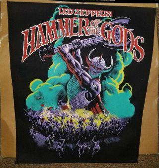 Led Zeppelin - Hammer Of The Gods - Og Vintage 1989 Rare Back Patch Sew On