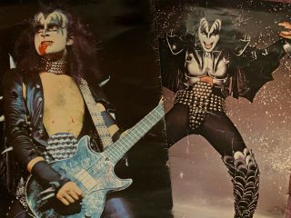 2 Vintage Rare Gene Simmons Kiss Poster Demon 81 82 Tour Concert Shirt