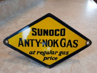 Rare Vintage Anty Nok Sunoco Gasoline Porcelain Sign