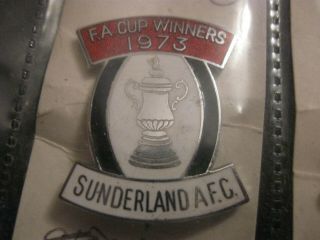 Rare Old 1973 Sunderland Football Club Fa Cup Winners Lg Enamel Brooch Pin Badge