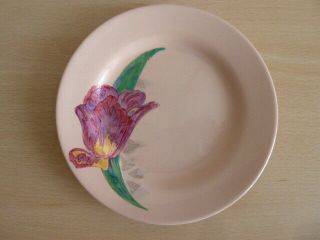 Rare Clarice Cliff Plate - Damask Rose Pattern