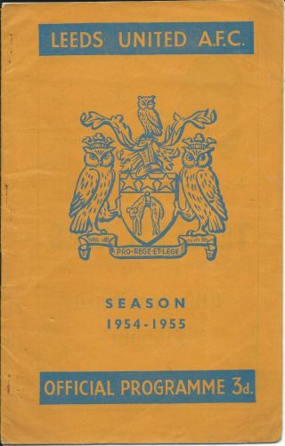 Rare Programme Leeds United V Middlesbrough 25/12/54 1954/55 Season Division 2