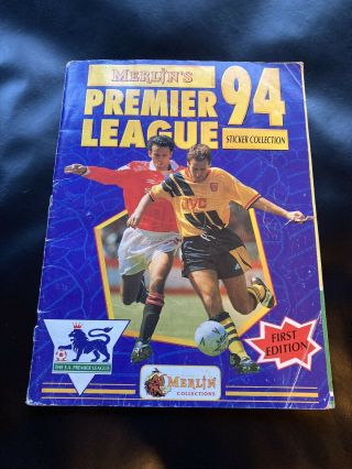 Rare - Merlin’s Premier League 94 Football Sticker Album,  100 Complete.