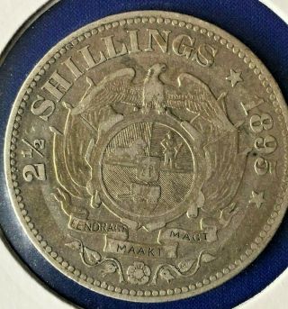 Rare 1895 South Africa 2.  5 Shillings Silver Coin Paul Kruger Boer War