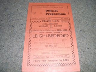 Rare Vintage Pre War Programme Wigan V York 4th February 1933