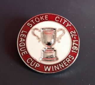 Stoke City Fc Rare Vintage 1971 - 72 League Cup Winners Badge