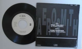 Aerosmith ‎– Walk This Way / Come Together.  Rare French Issue 7 
