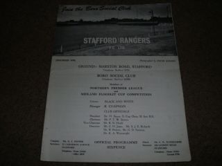 Rare Stafford Rangers V Bradford Park Avenue Feb 1971 1st Season In Non League