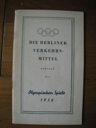 Olympic Games 1936 Rare Berlin Railway.  Transport Guide/prices/map