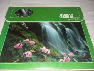 Vintage 80s Mead Trapper Keeper 3 Ring Binder Oregon Waterfall Green Rare