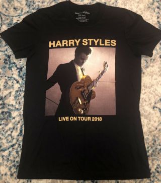 Harry Styles Live On Tour Black Size S Official T Shirt 2018 Dates On Back Rare