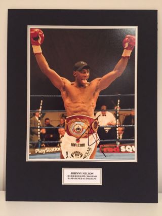 Rare Johnny Nelson Boxing Signed Photo Display,  Autograph