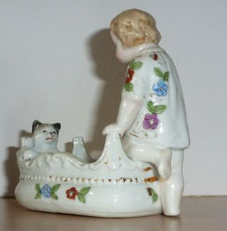 Conta & Boehme Victorian Fairing " Child With Cat ".  Rare