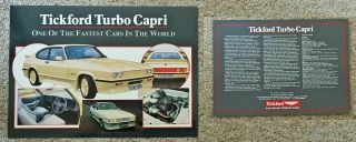 Rare Last Ever 1987 1988 Aston Martin Tickford Ford Capri Turbo 2.  8 V6 Brochure