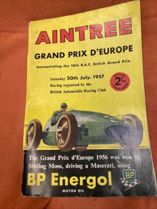 Motor Racing Programme Aintree July 1957 Silverstone May1966 Rare Item