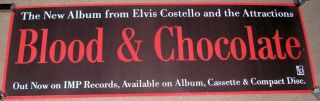Elvis Costello Rare Record Company Promo Poster " Blood And Chocolate " Album 1986