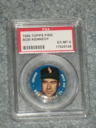 1956 Topps Baseball Pins Bob Kennedy Psa 6 Ex - Mt Nq Rare
