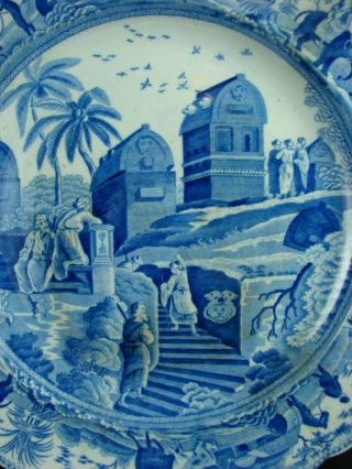 RARE SPODE BLUE & WHITE PLATE DECORATED IN THE 