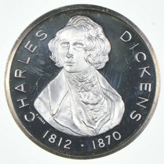 Rare Silver 41 Charles Dickens Round.  999 Fine Silver 457