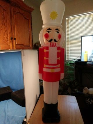 Vintage Skinny Toy Soldier Slim Christmas Blow Mold Featherstone Pencil 30 " Rare