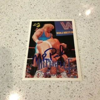 Mr Perfect Curt Hennig Signed Autographed Very Rare 1990 Wwf Classic Card Wcw 74