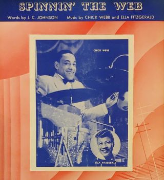 Rare 1930s Black Jazz Sheet Music Chick Webb & Ella Fitzgerald Spinnin 