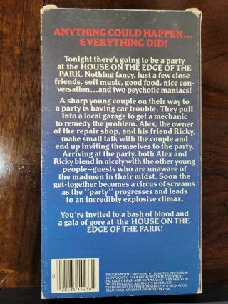 House On The Edge Of The Park VHS Rare Horror 1985 Slasher box uncut 2