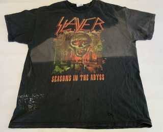 Vintage Metal T - Shirt Slayer Seasons In The Abyss Concert Tour 1991 Rare
