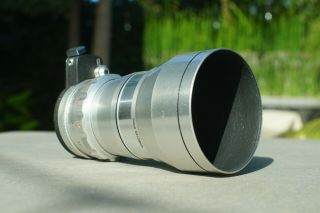 Rare Steinheil Munchen Auto - Tele - Quinar 135mm F/3.  5 W/ Lens Hood