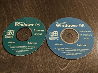 Ultra Rare: Microsoft Windows 95 Codename Chicago Interim Build 490 Beta Cds