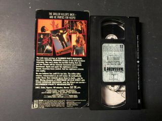 SLUMBER PARTY MASSACRE 2 HORROR SOV SLASHER VHS BIG BOX OOP RARE SLIP HTF 2